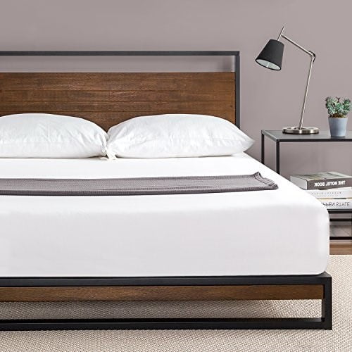 Photo 1 of ***PARTS ONLY*** Zinus Suzanne Metal and Wood Platform Bed with Headboard / Box Spring Optional / Wood Slat Support, Full