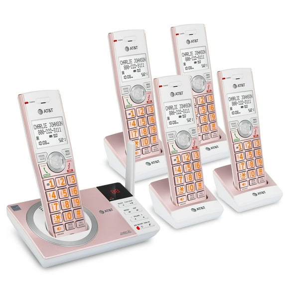 Teléfono inalámbrico AT&T CL82557 DECT 6.0 de 5 auriculares con contestador automático