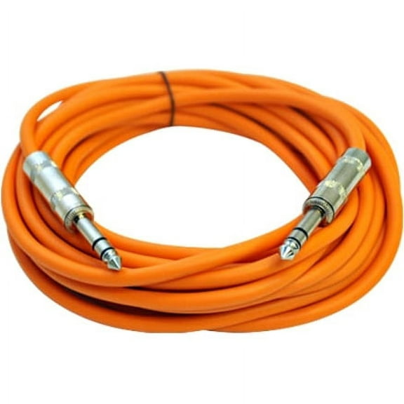 Seismic Audio SATRX-25, Orange 25 Foot TRS Patch Cable