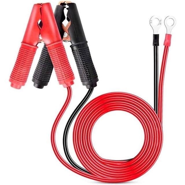 2 pinzas de cocodrilo de 30 A, cable puente de 1 m para cargador de batería de coche, 12 V y 24 V