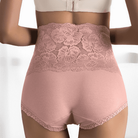 Fulorrnie Underwear for Women Comfort High Waist Seamless Panty Stretchable Elastic Tummy Control Panties  Pink  10