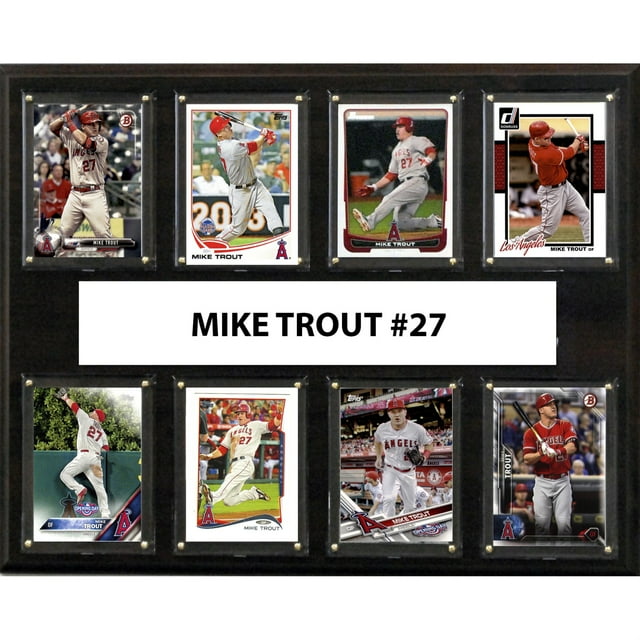 MLB 12"x15" Mike Trout Los Angeles Angels Giants 8-Card Plaque