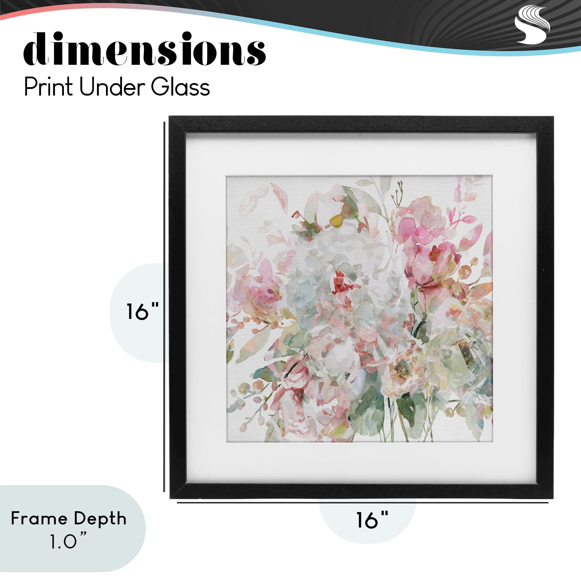 Stupell Industries Romantic Pastel Blossoms Black Framed Print Under Glass, design by Carol Robinson
