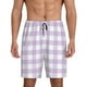 thumbnail image 1 of Fotbe Purple Checkboard Pantalones Cortos de Pijama para Hombre, Ropa de Dormir, Pantalones de Pijama Cortos para Hombre-X-Large, 1 of 6