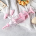 thumbnail image 4 of Food Grade Pink Pastry Syringe Kit with Nozzles Set, 4 of 5