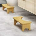 thumbnail image 4 of Billuyoard Taburete de bambú para inodoro, asiento antideslizante para caca, baño para niños y adultos, taburete para inodoro, soporte para Type2 NO2, 4 of 6