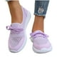 thumbnail image 2 of Zapatillas planas transpirables de malla tejida para mujer, zapatos casuales antideslizantes de moda para caminar, mocasines cómodos de suela suave sin cordones, zapatillas de tenis, 2 of 4