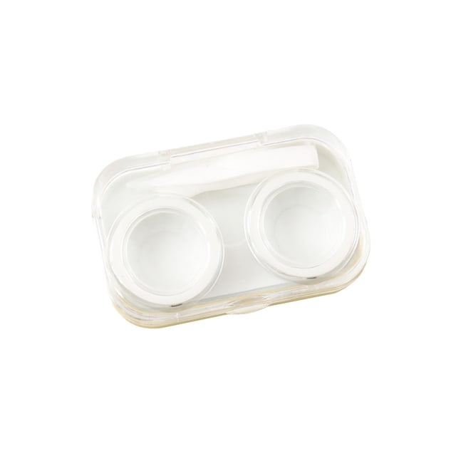 White Plastic Contacts Lens Case Portable Travel Storage Box Compact Holder Daily Travel Use