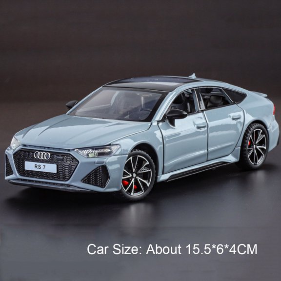 1:32 Scale A4 RS7 Car Model Toy Alloy Diecast Doors Opened Light Sound Shock Absorption Vehicles Models Kids Birthday Gifts