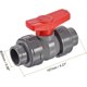 thumbnail image 2 of 25mm ID Double Union Ball Valve, 2 Pack PVC Socket Type Shut-off Valve Switch for Water Flow Control, Gray, 2 of 4