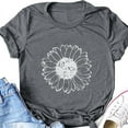 thumbnail image 6 of Summer Polyester Short Sleeve Oversized Floral T Shirts for Women Gray Tops Blouse Sleeves Printing Casual T-Shirt O-Neck Loose Women's M, 6 of 6