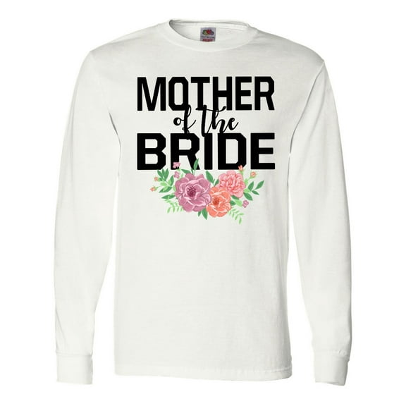 Inktastic Mother of the Bride with Flower Illustration Long Sleeve T-Shirt
