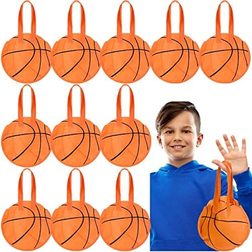 12 Pieces Basketball Snack Bags Basketball Treat Goodie Team Gift Bags Bulk Non Woven for Kids Adults Sports Birthday Party Supplies$$Home Decor, Kitchen, & Other