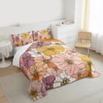 thumbnail image 3 of Manfei Female Flower Floral Bedding Comforter Set, Vintage Pink Blossoms Twin Comforter Sets, Western French Style Reversible Bedding Set, Luxury Bedroom Decor, 2 Pieces, 3 of 8