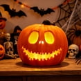 thumbnail image 6 of Halloween Lighted Pumpkin, Large Plastic LED Pumpkins Decoration for Thanksgiving Day Outdoor Yard Porch Home Storefront Holiday Display Decor, 6 of 6