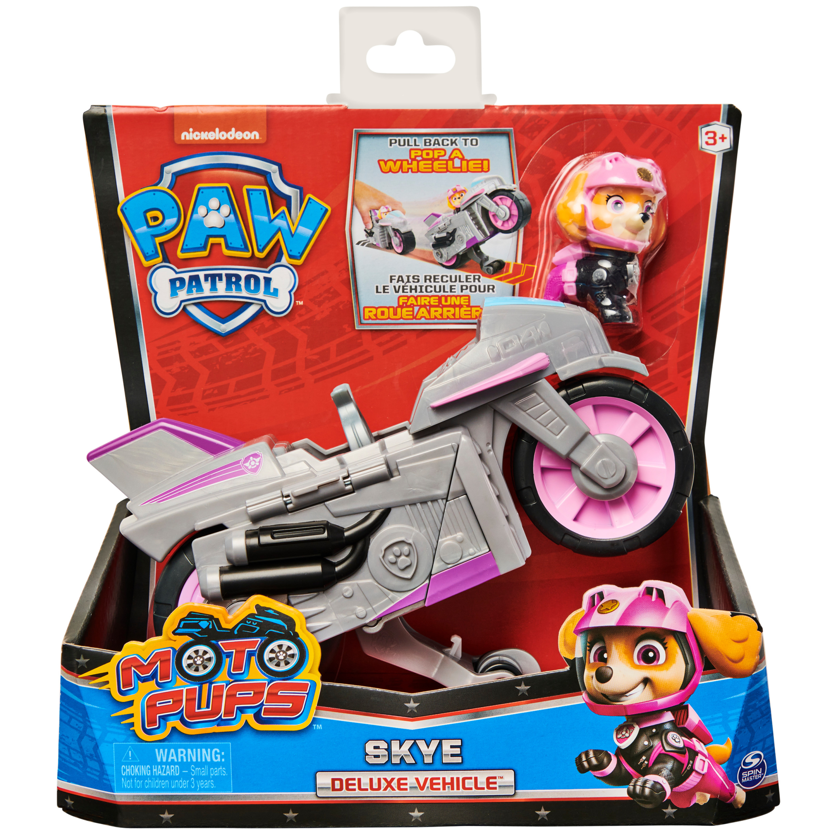 PAW Patrol, Moto Pups Skye’s Deluxe Pull Back Motorcycle Vehicle with Wheelie Feature and Figure - image 2 of 7