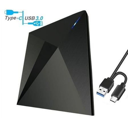 AUBEAMTO External DVD Drive USB 3.0/Type-C Portable Pop-up CD/DVD+/-RW Burner Player USB C Superdrive CD ROM for Laptop Mac MacBook Pro Air Windows Desktop PC, Polaris