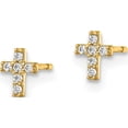 thumbnail image 2 of 14K Yellow Gold Madi K Cz Cross Post Earrings (5.22 X 4) Made In Vietnam gk1108, 2 of 5