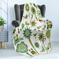 thumbnail image 4 of Modern Soft Flannel Fleece Throw Blanket, Graphic Cartoon Style Shaped Image Birds Florals Trees Geometrical Artwork Print, Cozy Plush for Indoor and Outdoor Use, 50" x 70", Multicolor, by Ambesonne, 4 of 5