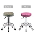 thumbnail image 6 of Lsque Pink Gingham Round Bar chair cushion covers Velvet Fabric Premium Comfort Protects from Scratches and Stains for 14-17 Inch Chair- 12 inch, 6 of 7