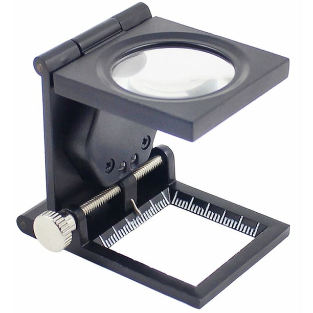 Lupa de pie Lupa de lectura con compartimento 10X con iluminación LED Lupa de mesa plegable Lupa de trabajo Lupa para personas mayores, inspección, reparación, manualidades y pasatiempos negro