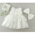 thumbnail image 1 of Baby Girls Baptism Dress Heirloom Christening Gown with Clip Bow 18M, 1 of 3