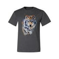 thumbnail image 2 of Wolf Oil Painting Animal Lover Men's Graphic T-Shirt, Heather Black, 5XL, 2 of 3