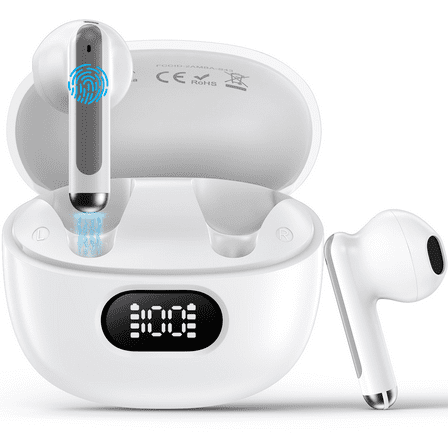ABCPOW Wireless Earbuds,Bluetooth 5.3 Headphones 48Hrs Playtime Waterproof IPX6 In-Ear Stereo Earphones Headset Noise Cancelling Charging Case True Wireless Earbuds Compatible with iPhone Android