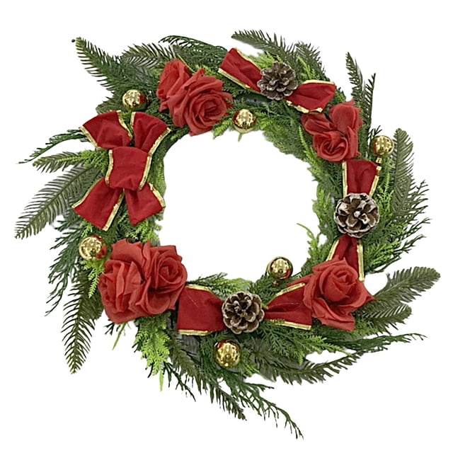 de Navidad de 14 pulgadas con luces s de s artificial para puerta de Decoración interior libre Gloria Corona de vacaciones