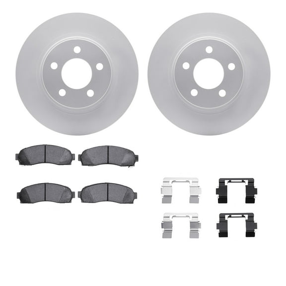 Dynamic Friction Company Front Geospec Brake Rotors with 5000 Advanced Brake Pads includes Hardware 4512-99148