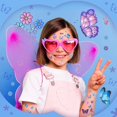 thumbnail image 5 of 24 Sheets Glitter Temporary Tattoos for Kids, Butterfly Mermaid Fairy Flower Tattoo Stickers, Waterproof Fake Tattoos for Birthday Party Favors Goodie Bags Stuffers Party Fillers, 5 of 10