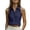 Navy, variant on Women Business Summer Tank Tops Collared V Neck Linen Sleeveless Dressy Shirt Elegant Casual Office Daily Wear Black XL