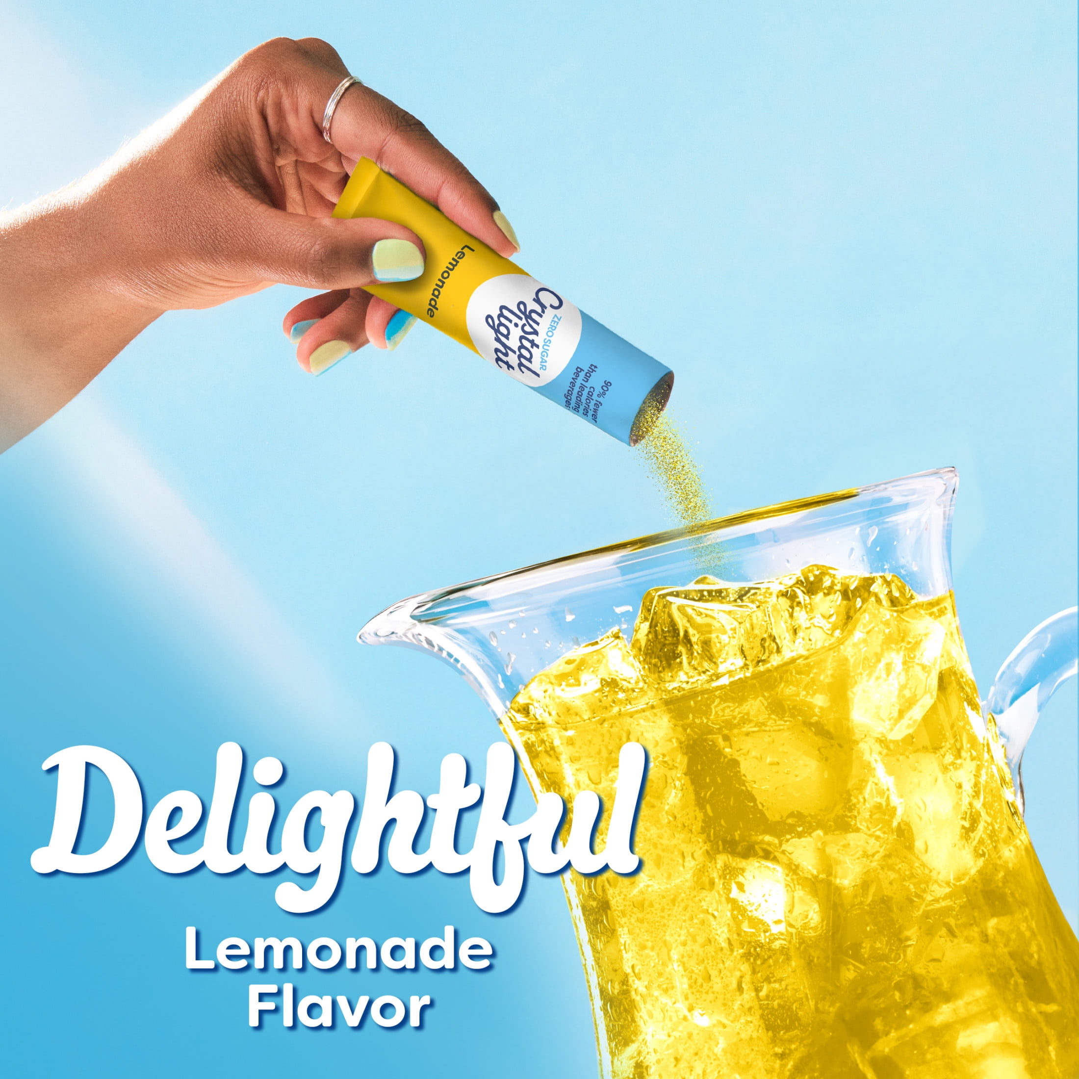 (12 pack) Crystal Light Drink Mix, 6 Pitcher Packets, for Flavorful Hydration and Shareable Refreshment, Lemonade, natural flavor with other natural flavor, Zero Sugar, Low Calorie, 3.2 oz