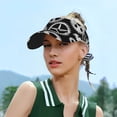 thumbnail image 4 of Kdxio Metallic Gears Print Sun Visor Hat Golf Visor Adjustable Velcro Outdoor Sports Cap for Men Women, 4 of 6