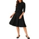 thumbnail image 4 of Conjuntos de traje de falda inspiradores y elegantes para mujeres, 2 piezas, oficina, chaqueta de blazer de 3/4 de manga, faldas plisadas, L negro, 4 of 6