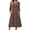 Brown-Floral, variant on Fantaslook Fall Dresses for Women Smocked 3/4 Sleeve Dress Floral Midi Casual Dresses with Pockets