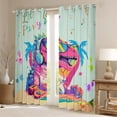 thumbnail image 3 of Feelyou Cartoon Pink Dinosaur Black Out Curtains, Watercolor Curtains Pack of 2 (42x63 Each), Animal Music Party Bedroom Curtains, Curtains and Drapes Decor, 3 of 7