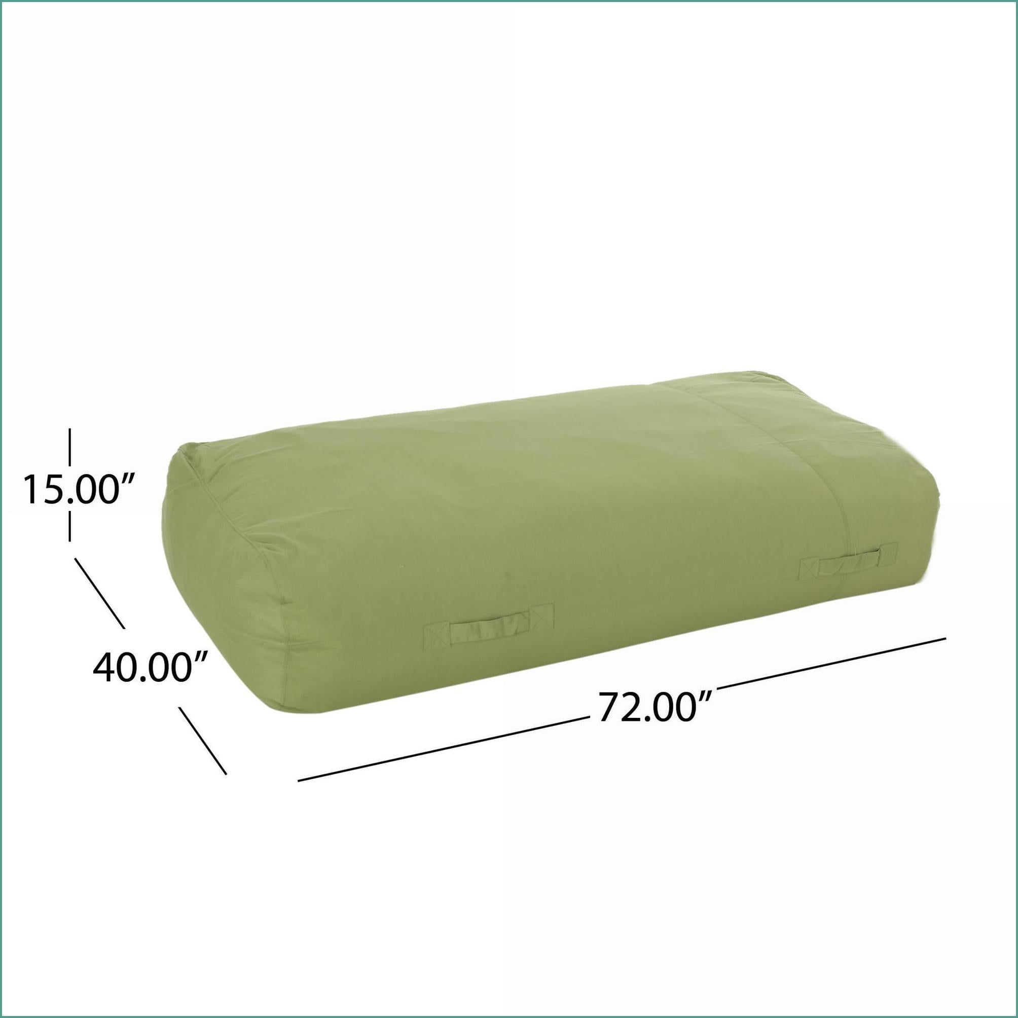 Kasper 6'x3' Water Resistant Rectangle Bean Bag Chair for Adults | Green | Waterproof Fabric