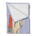 thumbnail image 2 of Egyptian Print Soft Flannel Fleece Throw Blanket, Cartoon of Camels with Rugs Indigenous Animal, Cozy Plush for Indoor and Outdoor Use, 50" x 60", Multicolor, by Ambesonne, 2 of 5