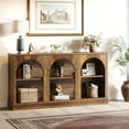 thumbnail image 3 of Tribesigns Farmhouse Console Table, 63-inch 3 Tier Entryway Table with Storage, Wooden Sofa Console Behind the Couch for Hallway, Rustic Brown, 3 of 12