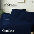 thumbnail image 3 of SGI Bedding 1000 TC Egyptian Cotton Bed Sheet Set - California King Size Sheets 1000 Count Sheets for California King Size Bed - Soft, Durable Sheets Cotton Sheets in 1000 TC 15" Deep Navy Blue, 3 of 7