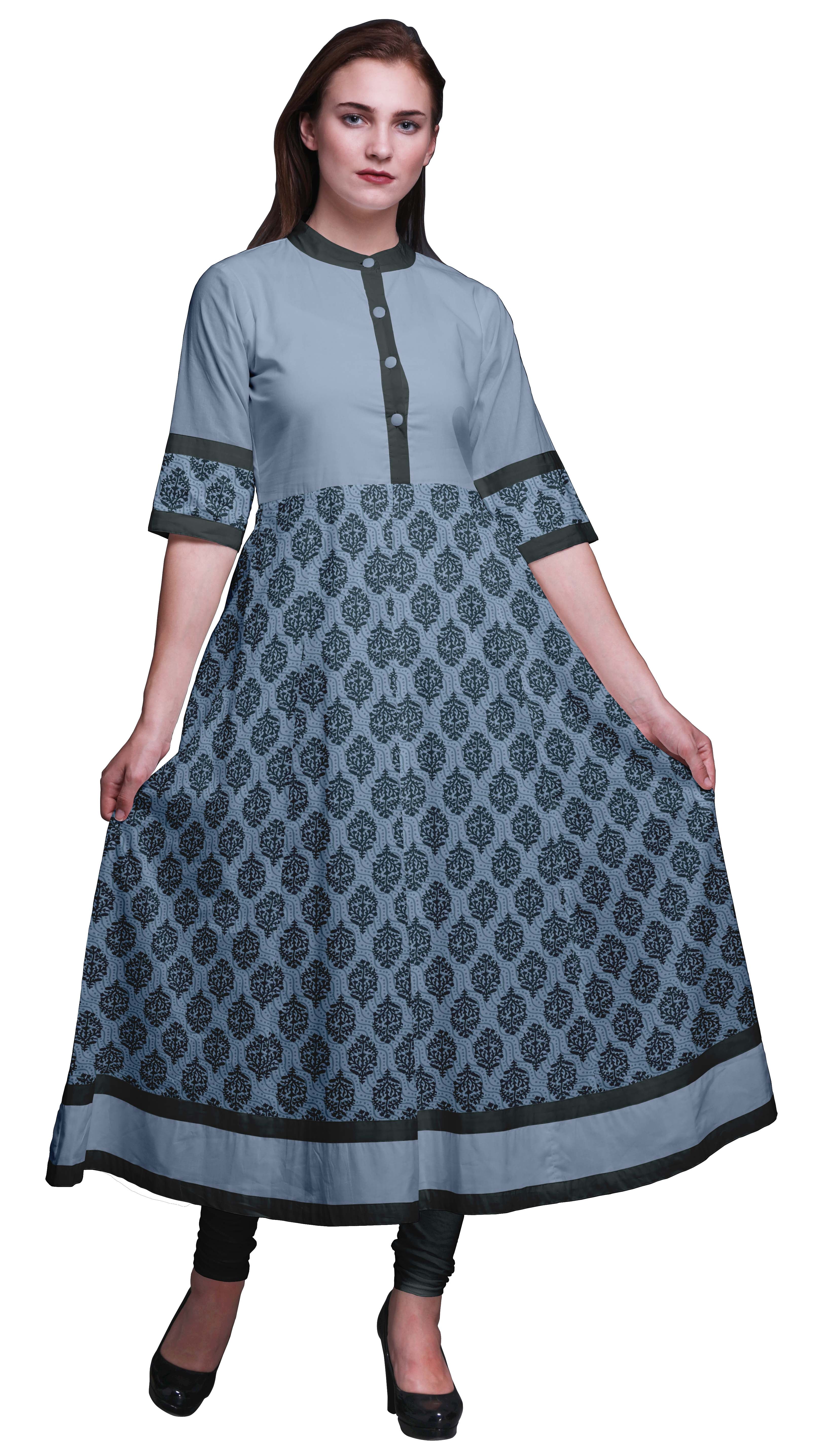 Women's Cotton Kurta Ethnic Kurti A line Dress Casual Wear Size-XS to XXL 