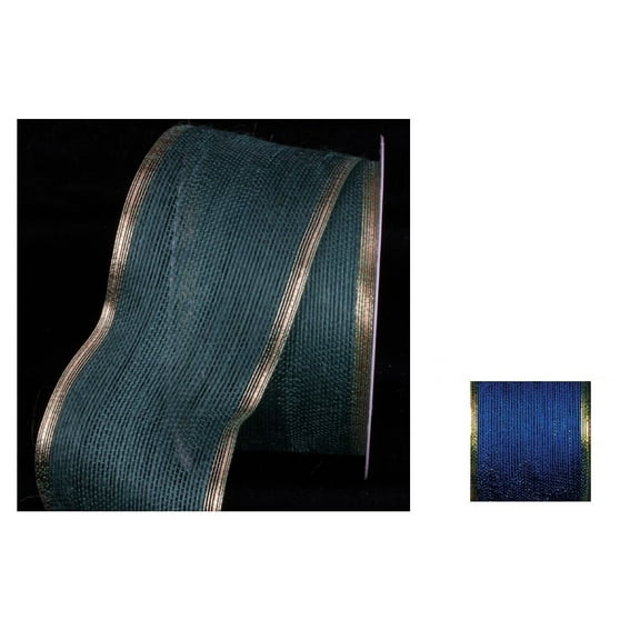 The Ribbon People Royal Blue and Gold Edge Wired Craft Ribbon 3" x 20 Yards