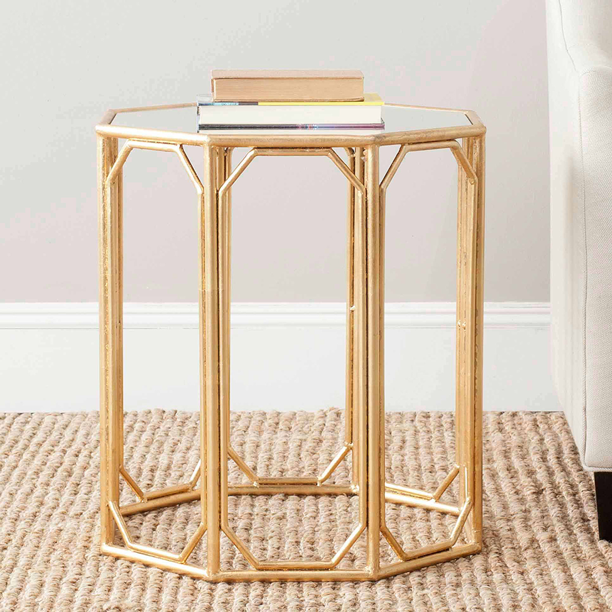 Safavieh Muriel Accent Table, Gold/Mirror Top