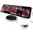 thumbnail image 4 of USOTSO Wireless Keyboard and Mouse Combo, 2.4GHz Retro Typewriter Style, Full-Size Creamy Silent Office Set for Desktop Laptop PC, 4 of 7