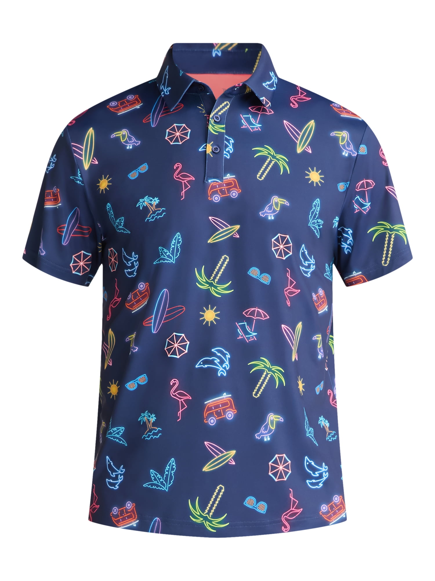 Birdie Bound Men's & Big Men's Novelty Print Golf Polo, Sizes S-5XL