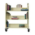 thumbnail image 4 of Lorell Double Sided Book Cart 6 Shelf 200lbs Capacity 5" Caster Size Steel 36"x19"x46" Putty, 4 of 7
