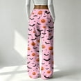thumbnail image 6 of Trgacdwlo Halloween Fuzzy Pajama Pants Funny Pumpkin Graphic Wide Leg Fleece Pj Pants Women Elastic Waist Winter Cozy Warm Sleep Pants Women, 6 of 6