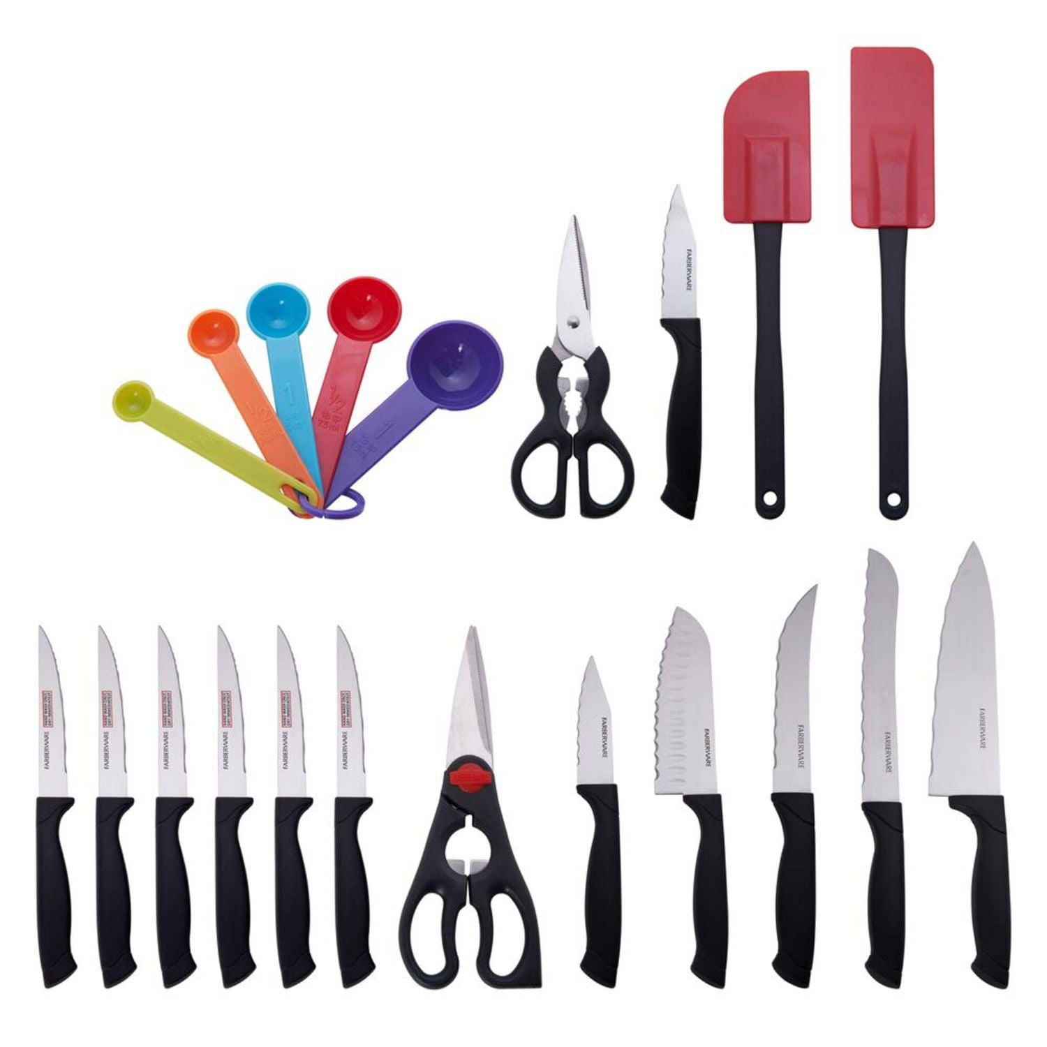 Farberware 23 piece Knife Set, Dishwasher safe.