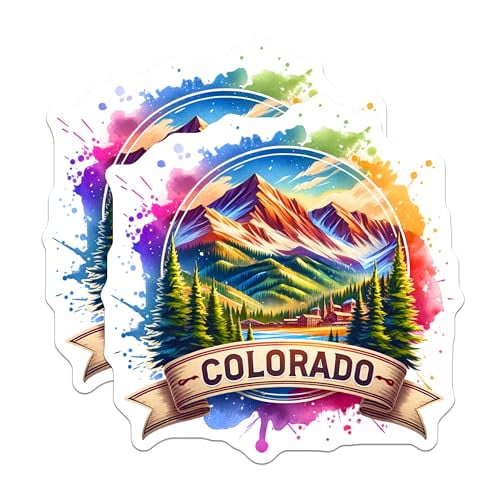 (2 Pack) Colorado Mountains Magnets - Scenic Nature Landscape - Vibrant Mountain Scene - Travel Souvenir - 5" On Longest Side - for Cars, Fridges, Toolboxes - Made in USA - MAG6772